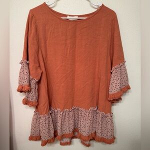 Women’s Umgee Bell Sleeve Ruffle Hem Top